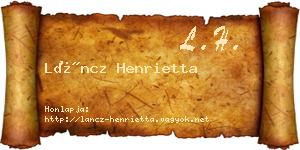 Láncz Henrietta névjegykártya