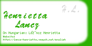 henrietta lancz business card